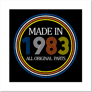 Made In 1983 Original Parts 40th Birthday Gift Vintage Funny Posters and Art